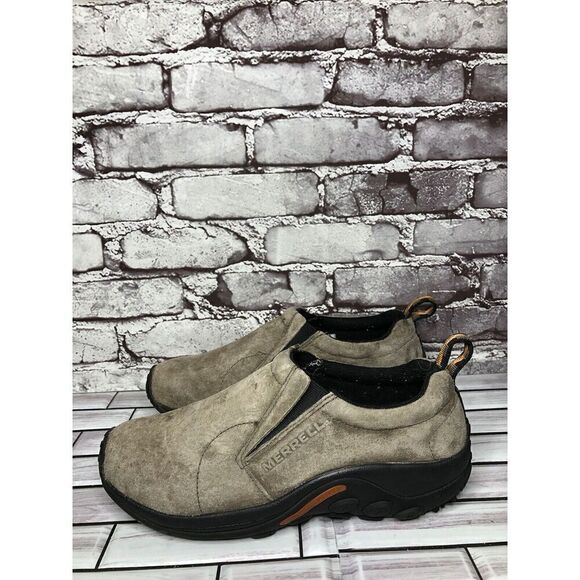 Merrell Jungle Moc Hiking Loafers Beige Leather Slip On Shoes Men Sz 8.5M US - Picture 2 of 14